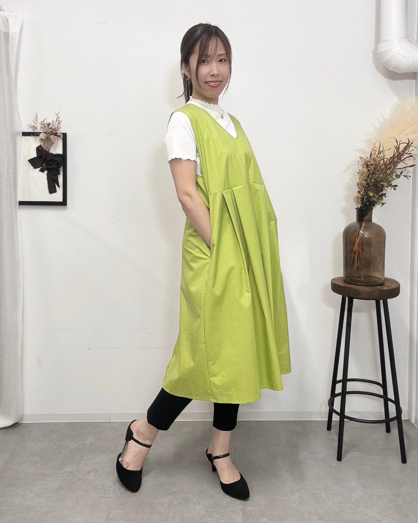 【テスト用】防水 ジャンスカエプロンドレス Lime