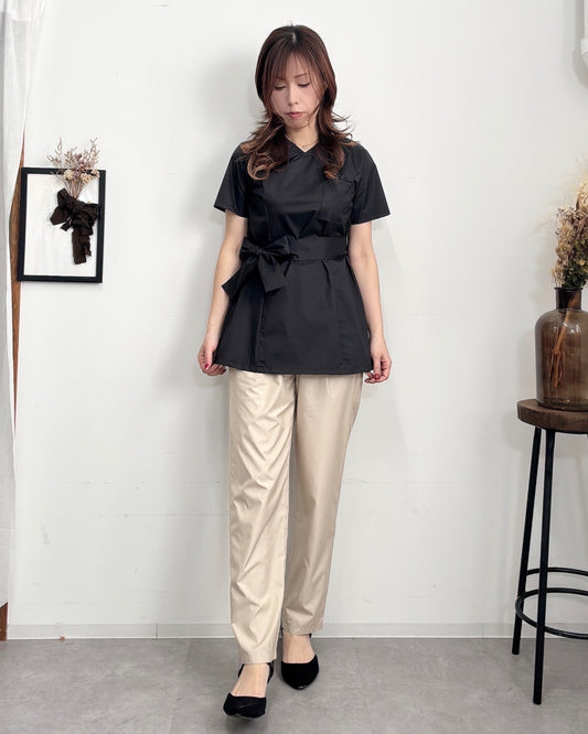 防水 リボントップス Black