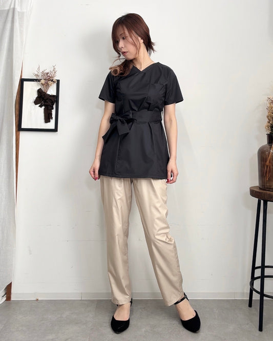 防水 リボントップス Black