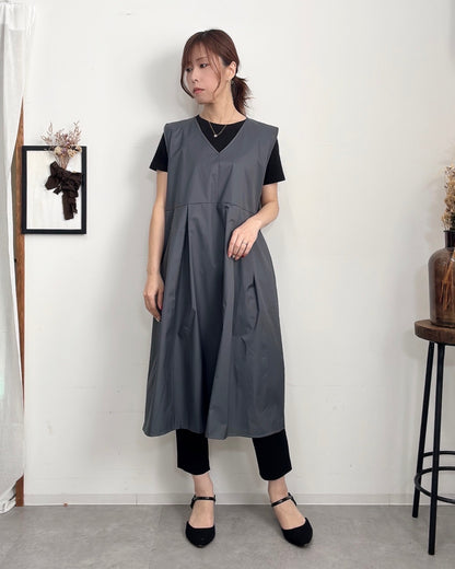 防水 ジャンスカエプロンドレス Dark Gray