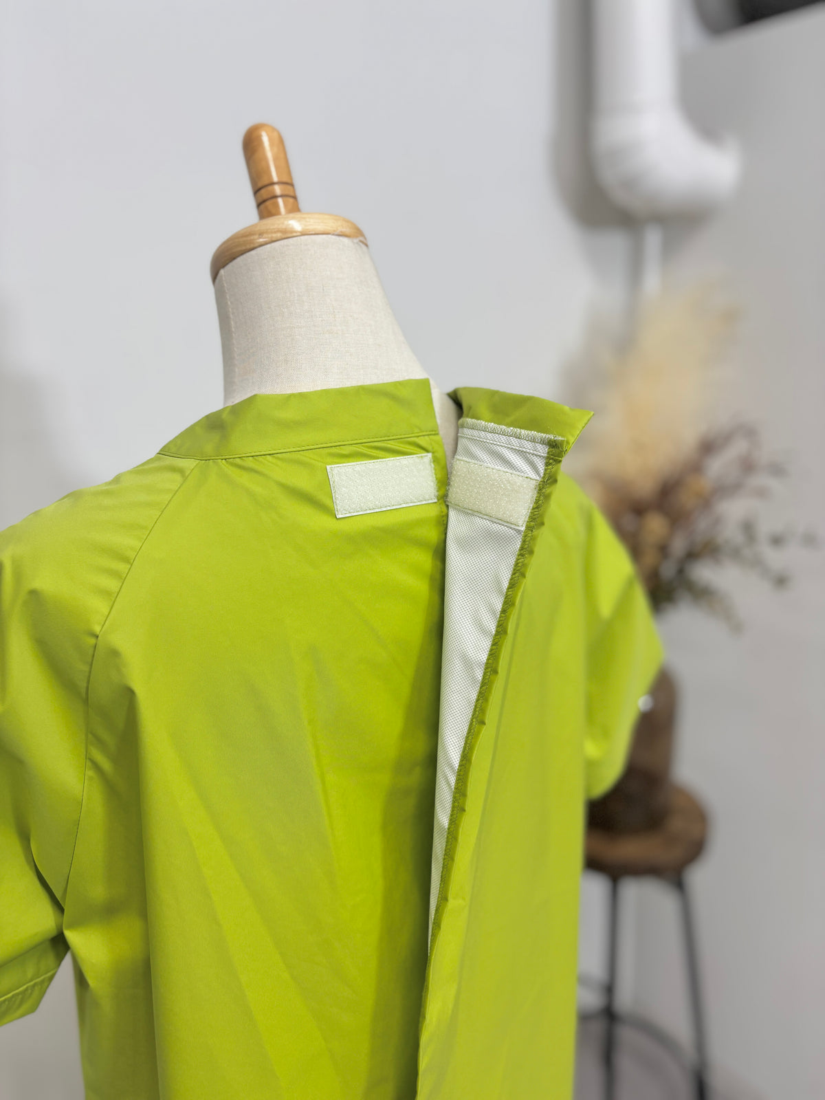 防水 半袖エプロンドレス Lime