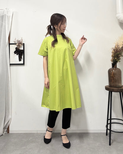 防水 半袖エプロンドレス Lime