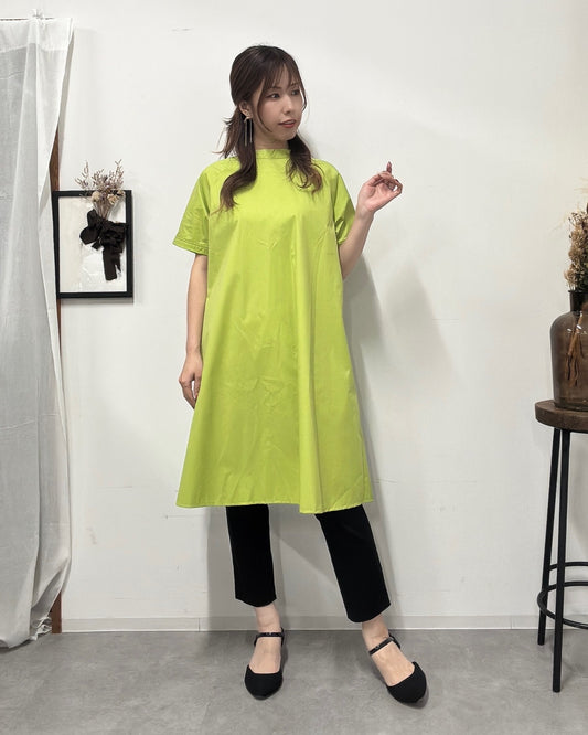 防水 半袖エプロンドレス Lime