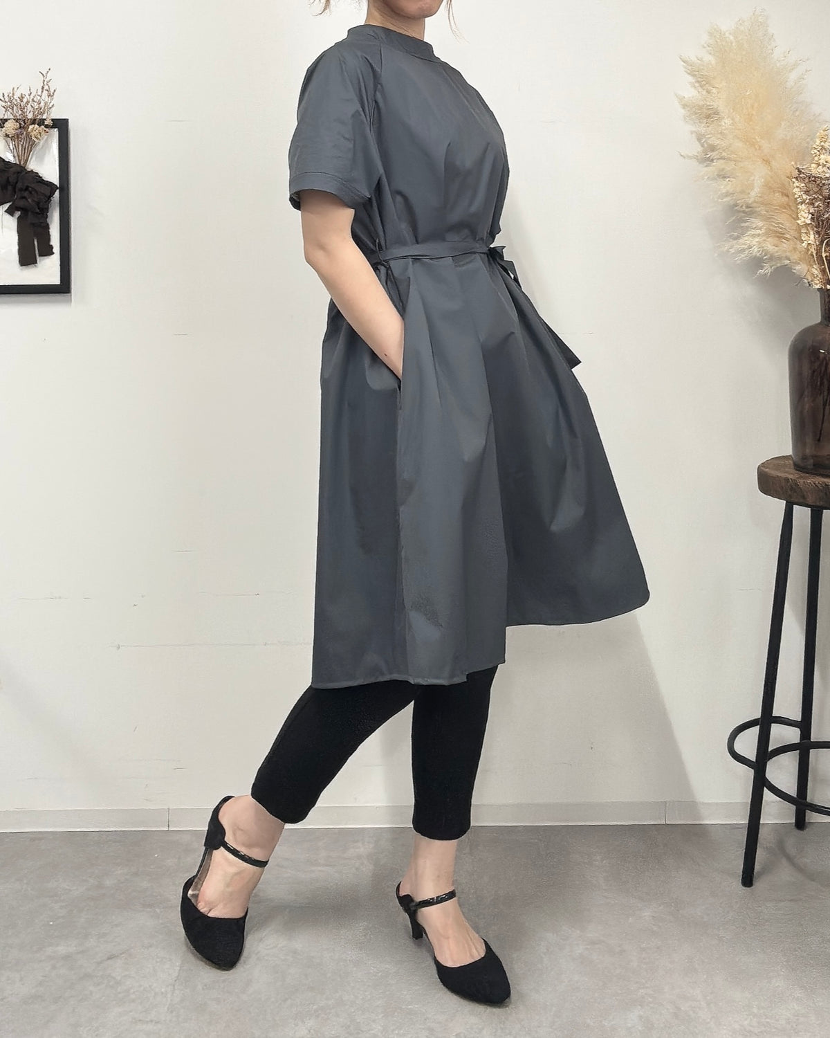 予約【1番人気！】防水 半袖エプロンドレス Dark Gray