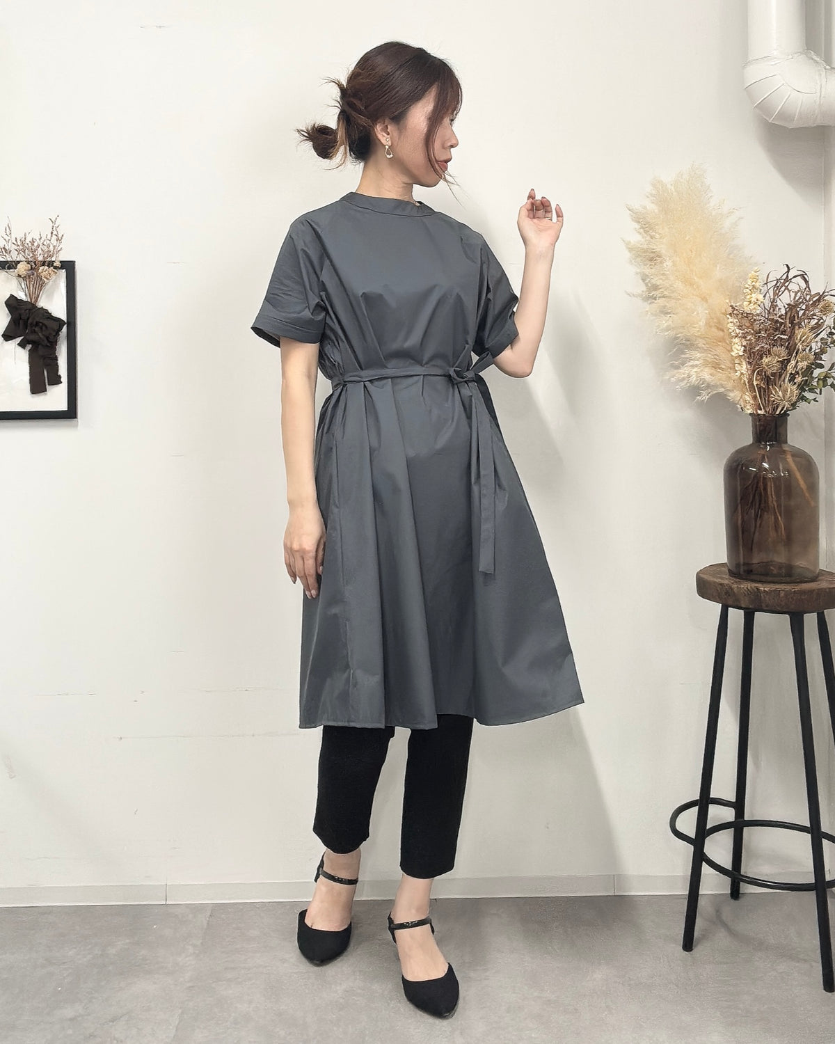 予約【1番人気！】防水 半袖エプロンドレス Dark Gray